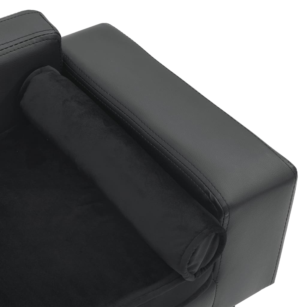 vidaXL Sofa dla psa, ciemnoszara, 81x43x31 cm, plusz i sztuczna skóra