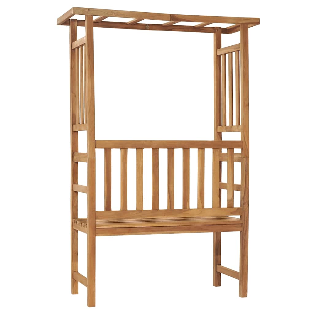 vidaXL Ławka ogrodowa z pergolą, 115 cm, lite drewno tekowe