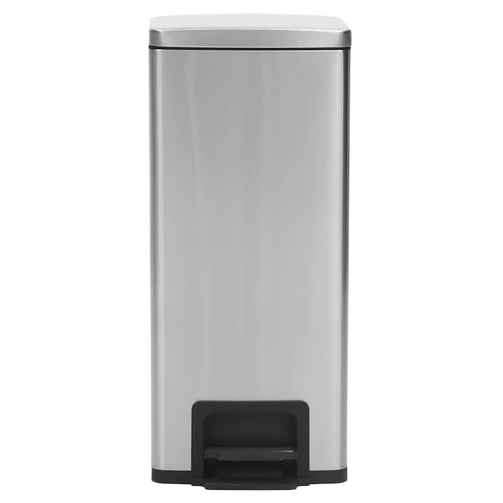 vidaXL Kosz na śmieci z pedałem, bezdotykowy, 30 L, srebrny, stal