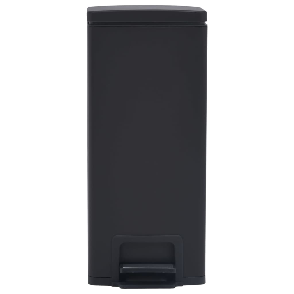 vidaXL Kosz na śmieci z pedałem, bezdotykowy, 30 L, czarny, stal