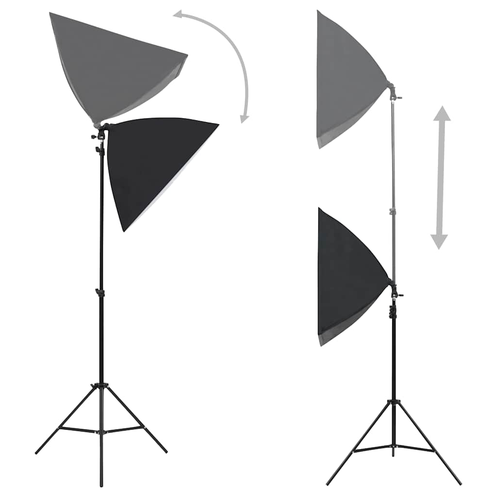 vidaXL Zestaw studyjny z lampami softbox, tłem i blendami