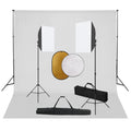 vidaXL Zestaw studyjny z lampami softbox, tłem i blendami