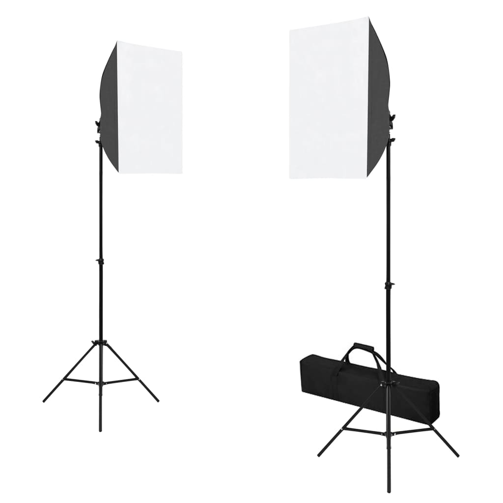 vidaXL Zestaw studyjny z lampami softbox, tłem i blendami