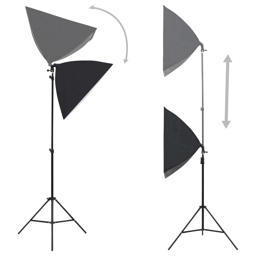 vidaXL Zestaw studyjny z lampami softbox, tłem i blendami