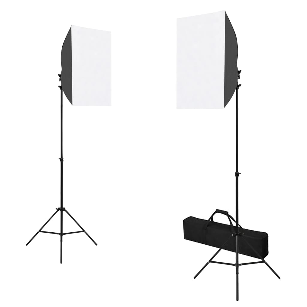 vidaXL Zestaw studyjny z lampami softbox, tłem i blendami