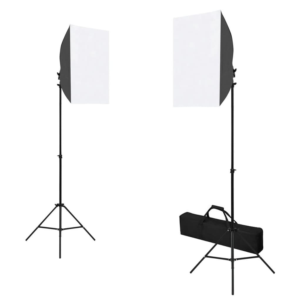 vidaXL Zestaw studyjny z lampami softbox, tłem i blendami