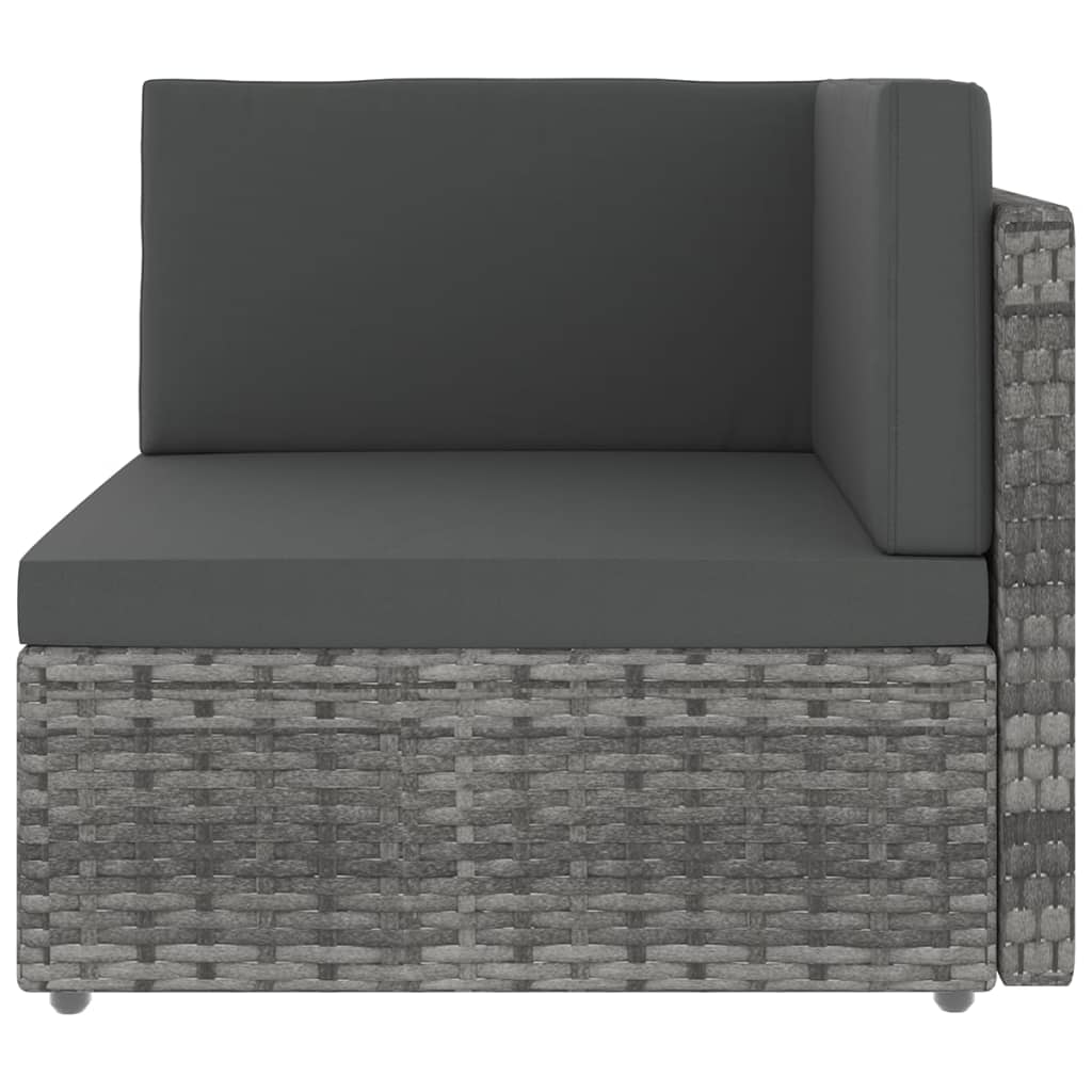 vidaXL 10-cz. ogrodowy zestaw wypoczynkowy, poduszki, szary rattan PE
