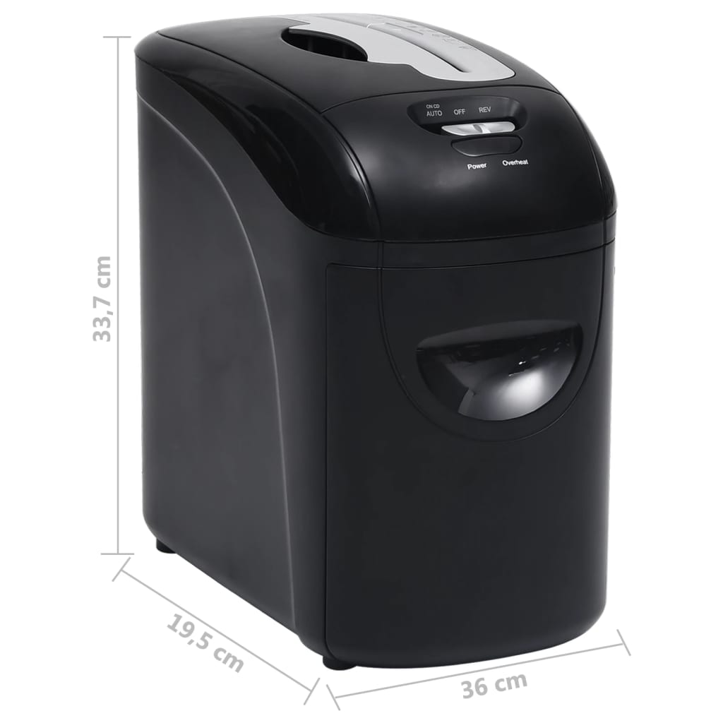 vidaXL Niszczarka do papieru, na 10 arkuszy, cięcie w mikrościnki