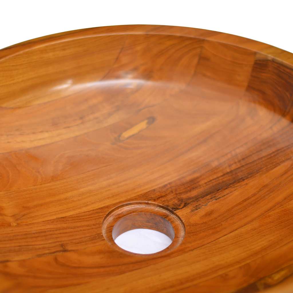 vidaXL Umywalka z drewna tekowego, Φ40x10 cm