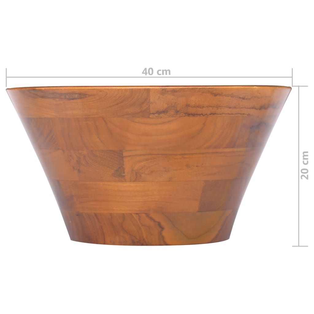 vidaXL Umywalka z drewna tekowego, Φ40x20 cm