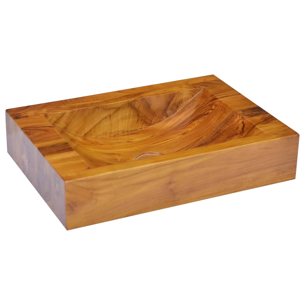 vidaXL Umywalka z drewna tekowego, 50x35x10 cm