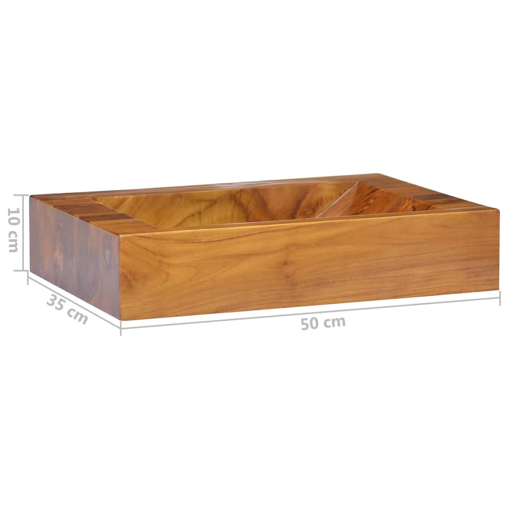 vidaXL Umywalka z drewna tekowego, 50x35x10 cm