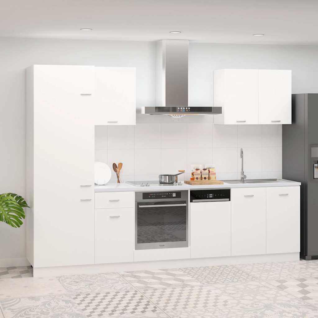 vidaXL 7-cz. zestaw szafek kuchennych, Lyon, biały, płyta wiórowa