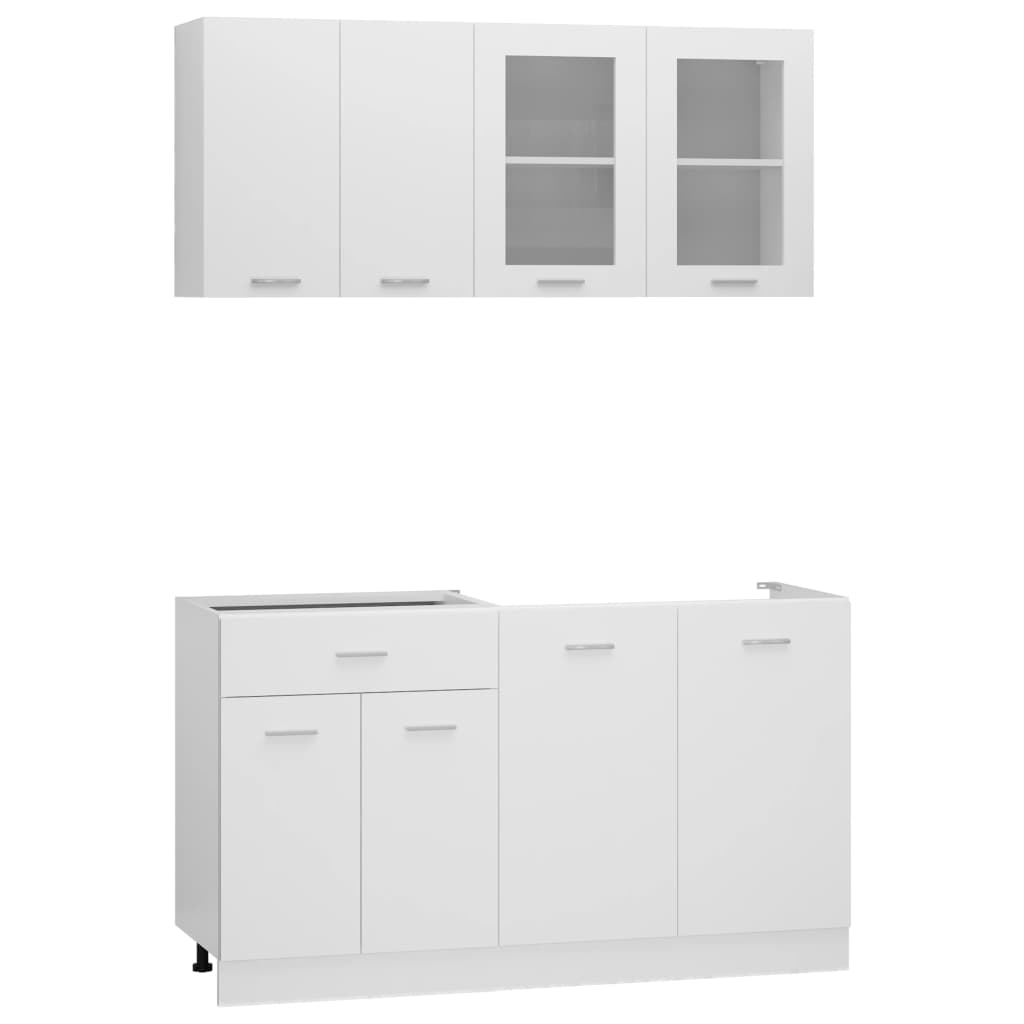vidaXL 4-cz. zestaw szafek kuchennych, Lyon, biały, materiał drewnopochodny
