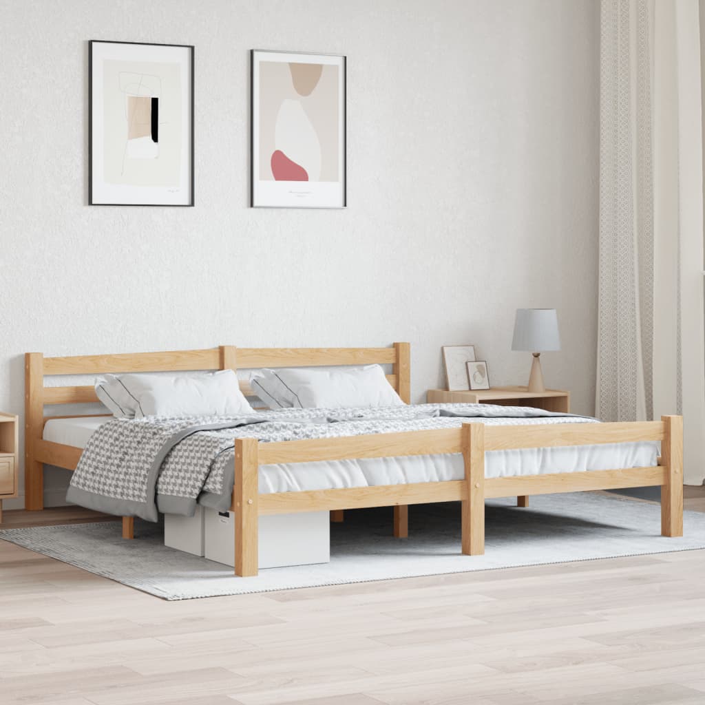 vidaXL Rama łóżka z litego drewna sosnowego, 180 x 200 cm