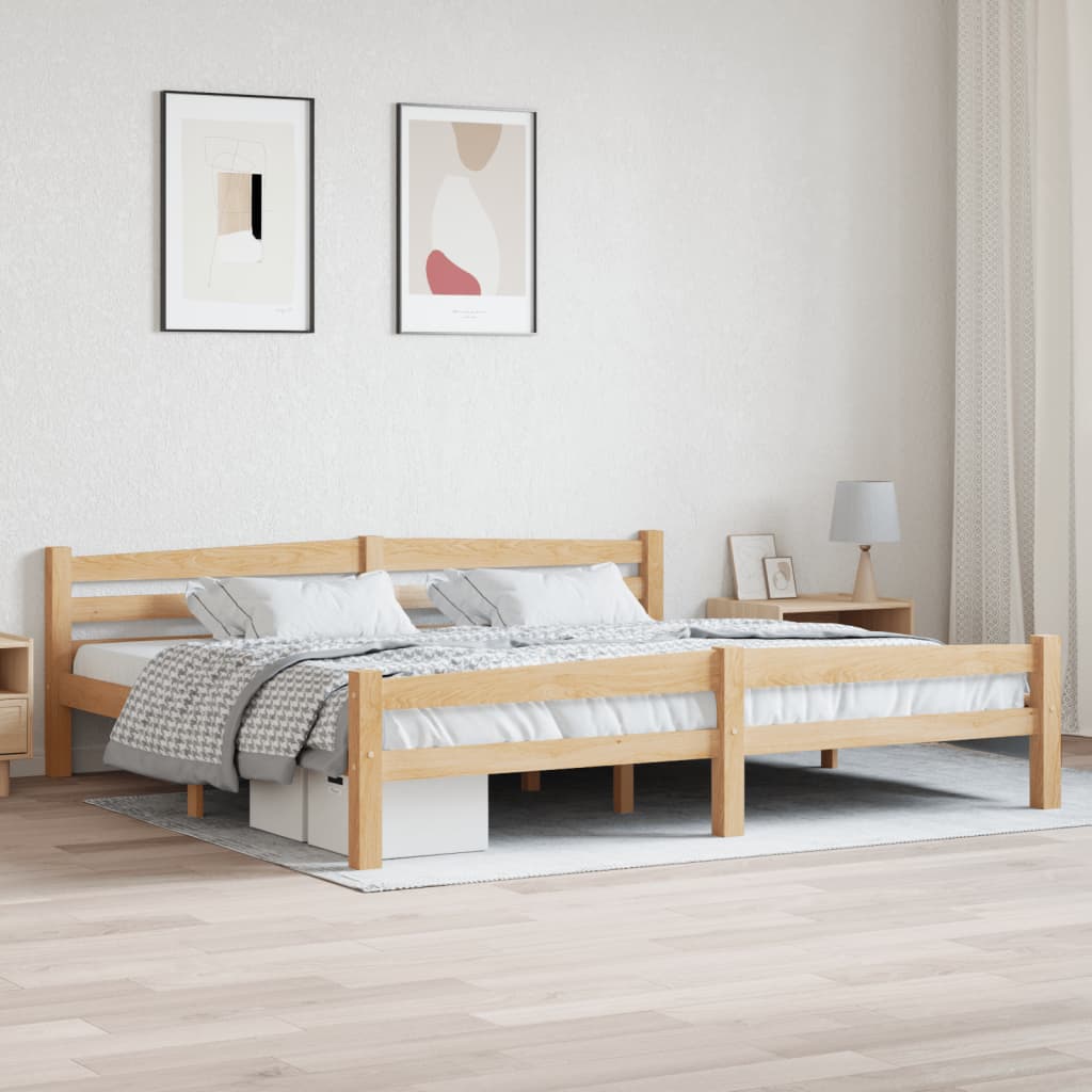 vidaXL Rama łóżka z litego drewna sosnowego, 200 x 200 cm