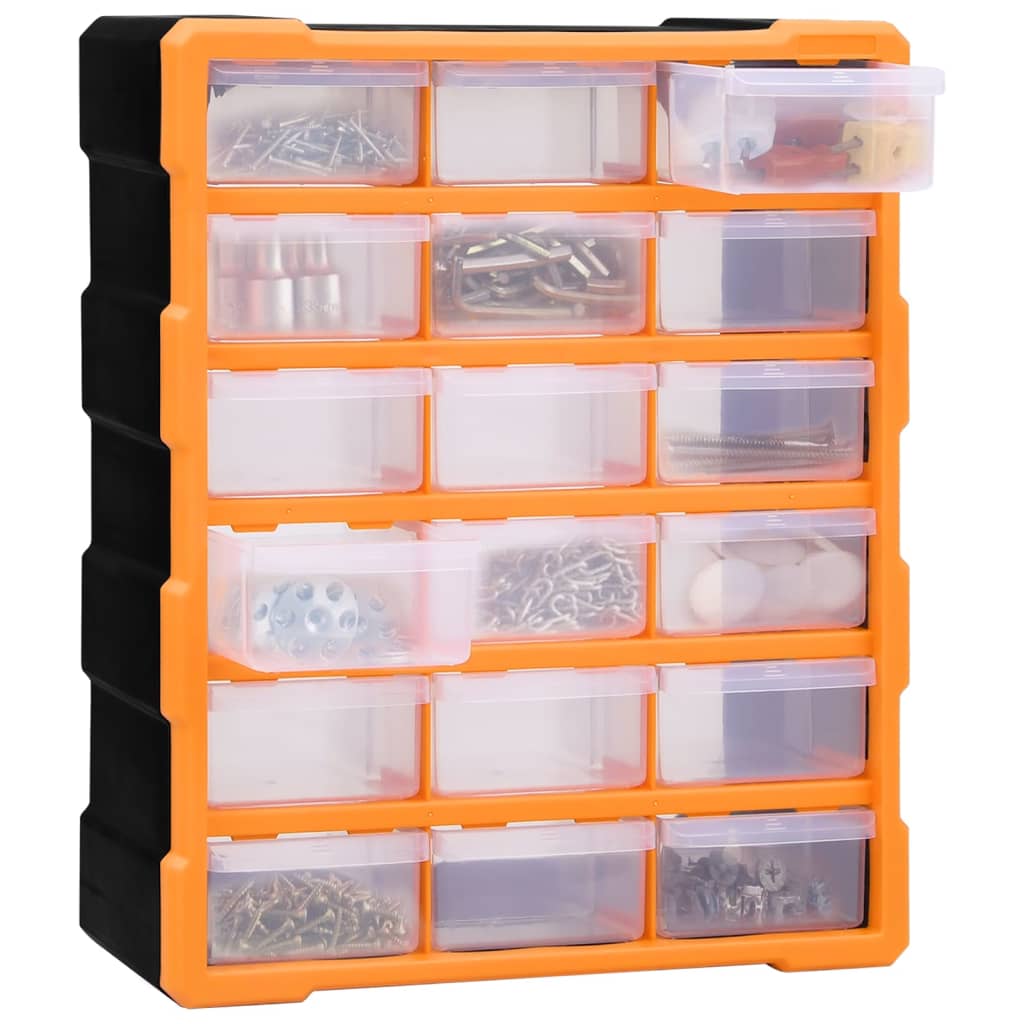vidaXL Organizer z 18 średnimi szufladkami, 38x16x47 cm