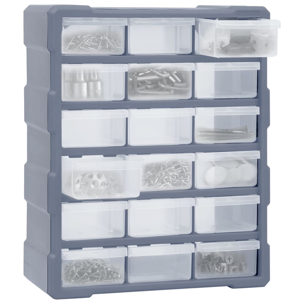 vidaXL Organizer z 18 średnimi szufladkami, 38x16x47 cm