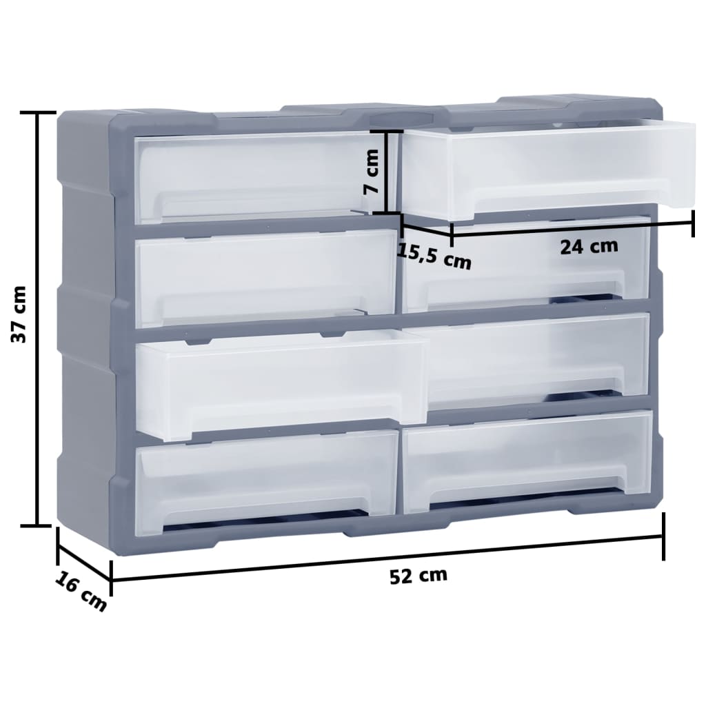 vidaXL Organizer z 8 dużymi szufladkami, 52x16x37 cm