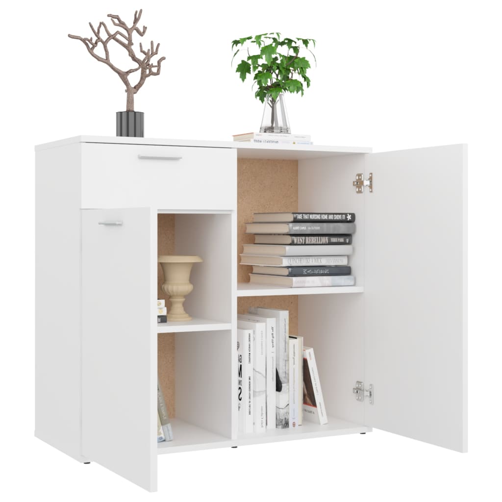 vidaXL Szafka, biała, 80x36x75 cm, materiał drewnopochodny