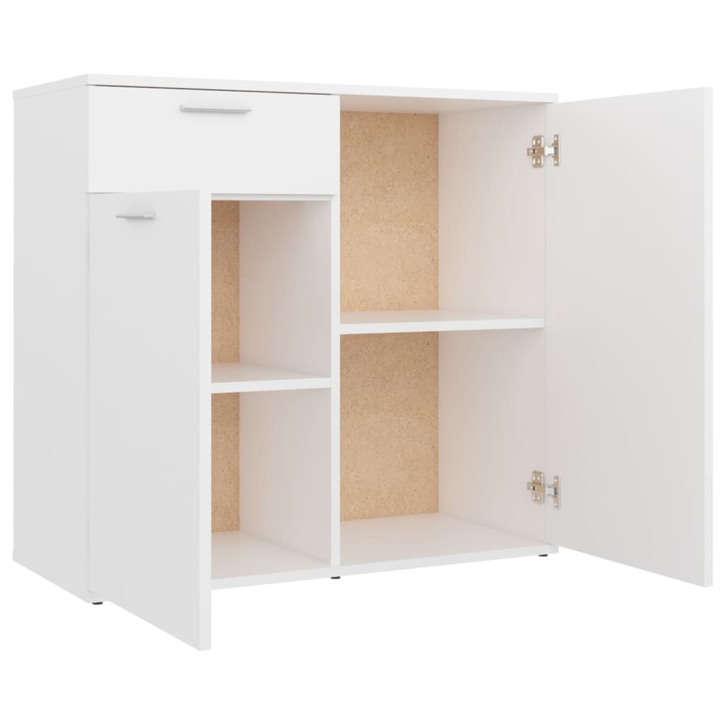 vidaXL Szafka, biała, 80x36x75 cm, materiał drewnopochodny
