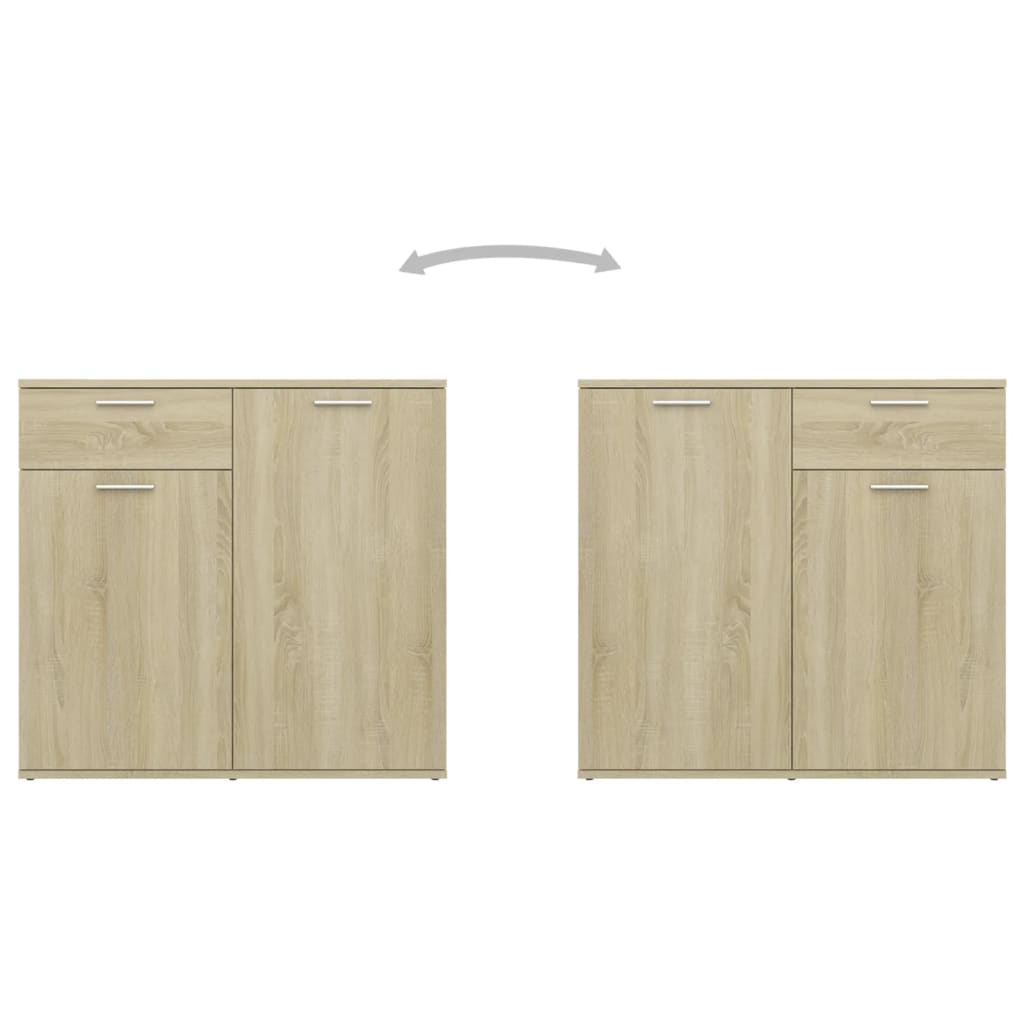 vidaXL Szafka, dąb sonoma, 80x36x75 cm, materiał drewnopochodny