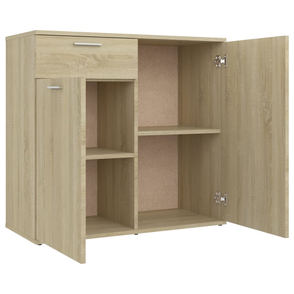 vidaXL Szafka, dąb sonoma, 80x36x75 cm, materiał drewnopochodny