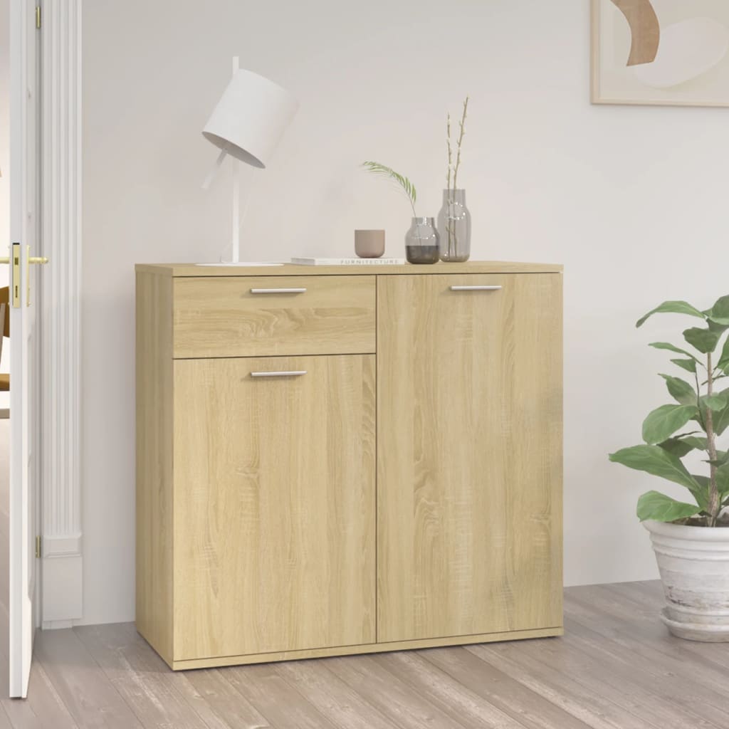 vidaXL Szafka, dąb sonoma, 80x36x75 cm, materiał drewnopochodny