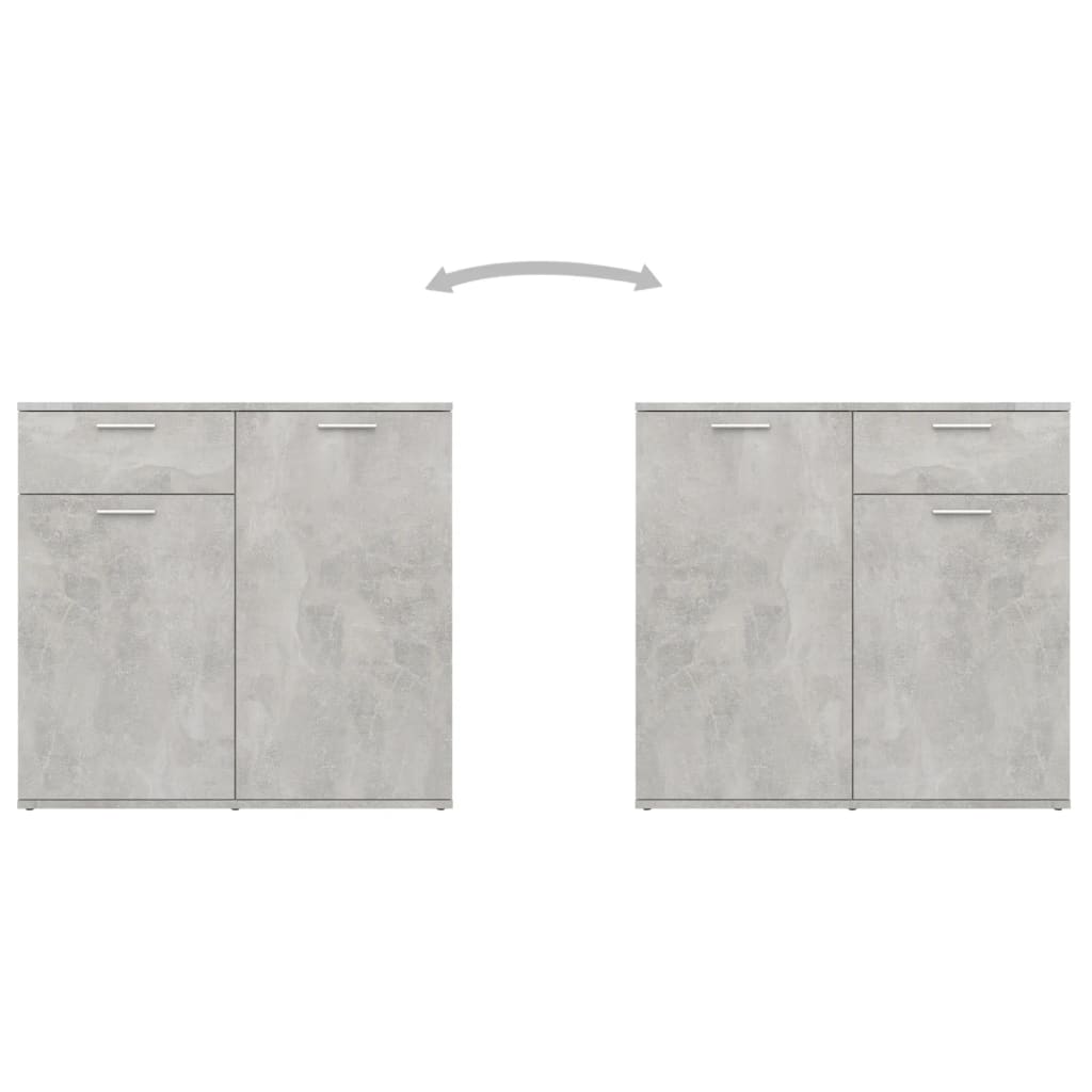 vidaXL Szafka, szarość betonu, 80x36x75 cm, materiał drewnopochodny