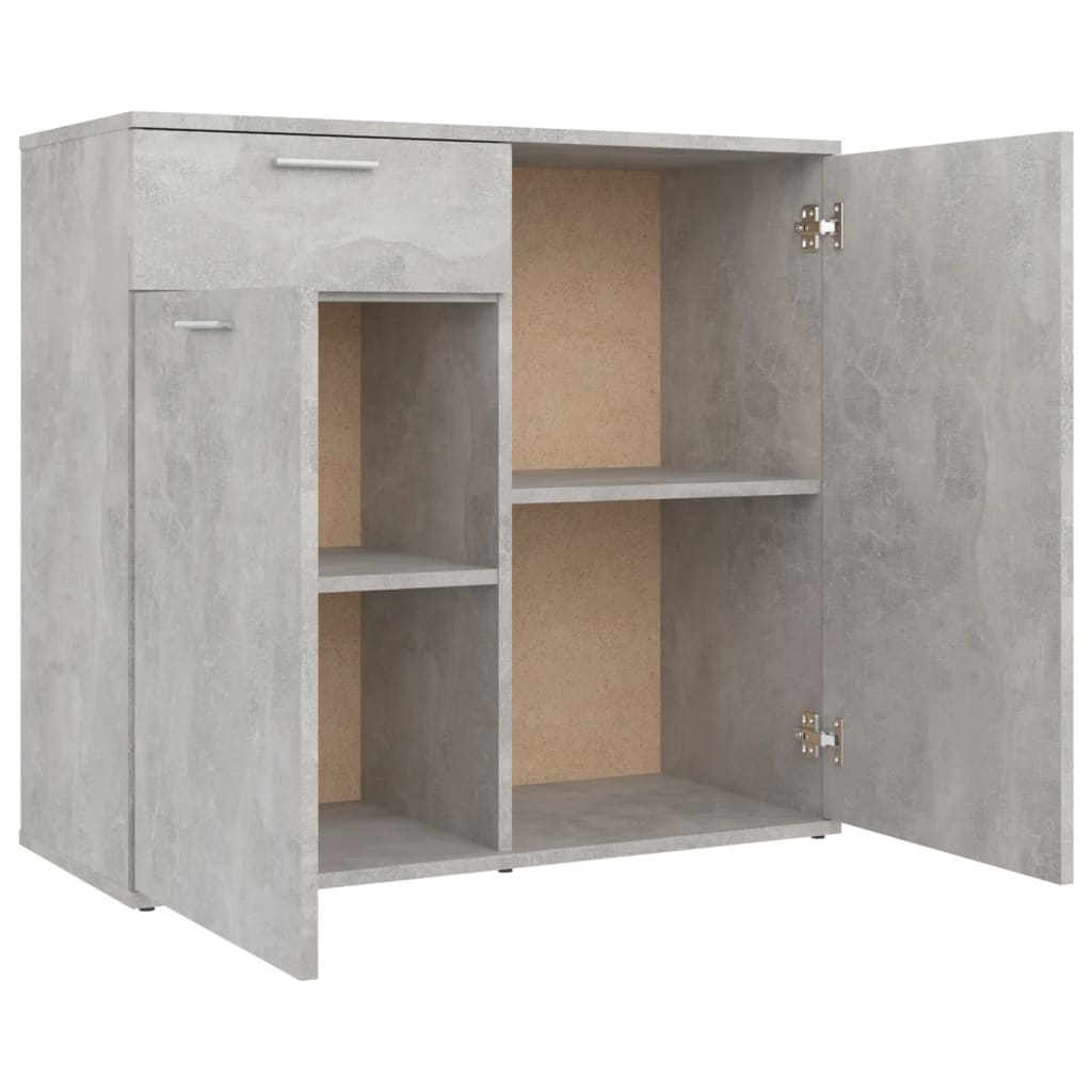 vidaXL Szafka, szarość betonu, 80x36x75 cm, materiał drewnopochodny