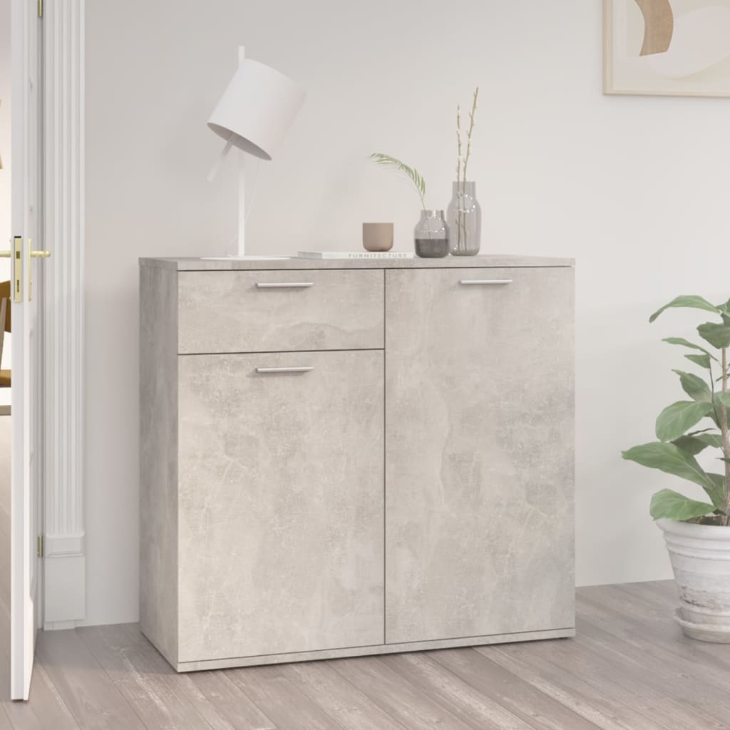 vidaXL Szafka, szarość betonu, 80x36x75 cm, materiał drewnopochodny