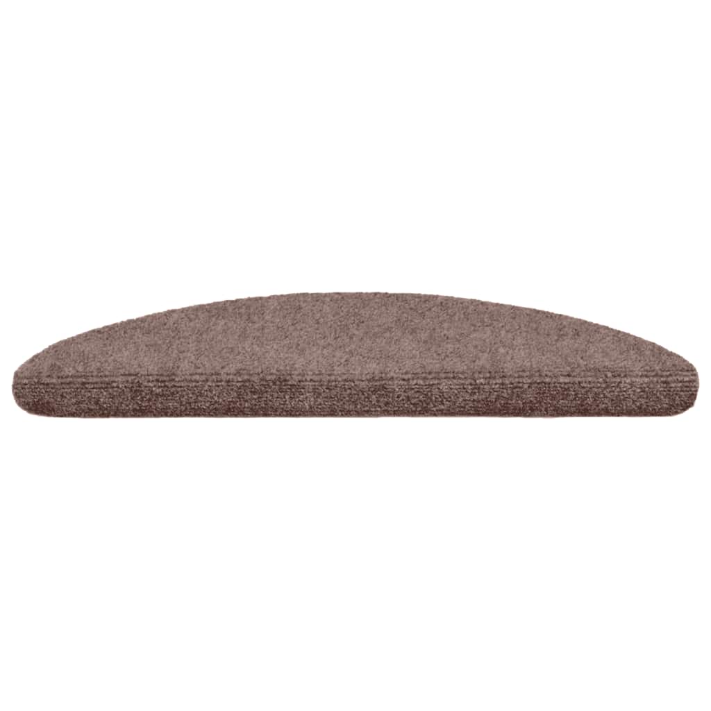 vidaXL Maty na schody samoprzylepne 10 szt. 56x17x3 cm jasnobrązowe półokrągłe