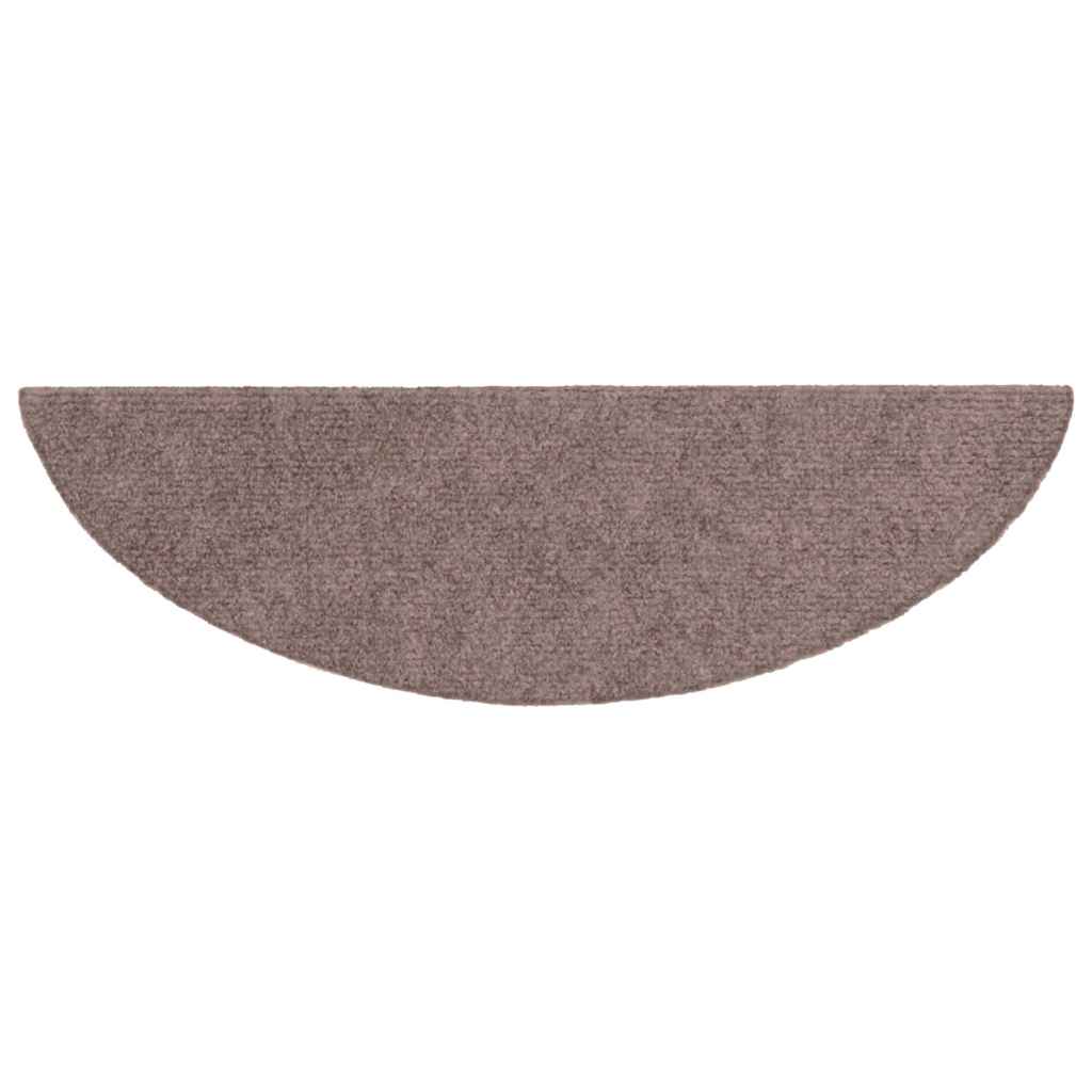 vidaXL Maty na schody samoprzylepne 10 szt. 56x17x3 cm jasnobrązowe półokrągłe