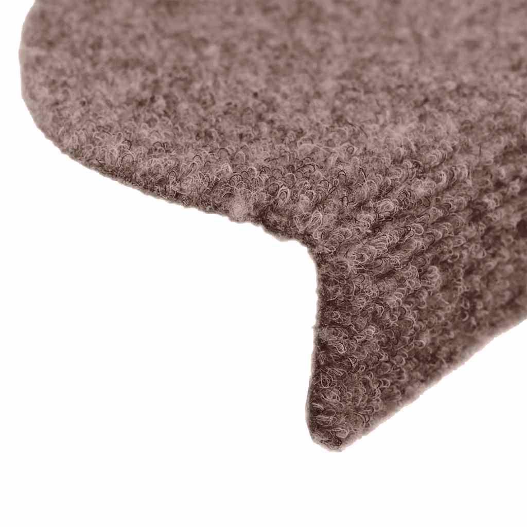 vidaXL Maty na schody samoprzylepne 10 szt. 56x17x3 cm jasnobrązowe półokrągłe