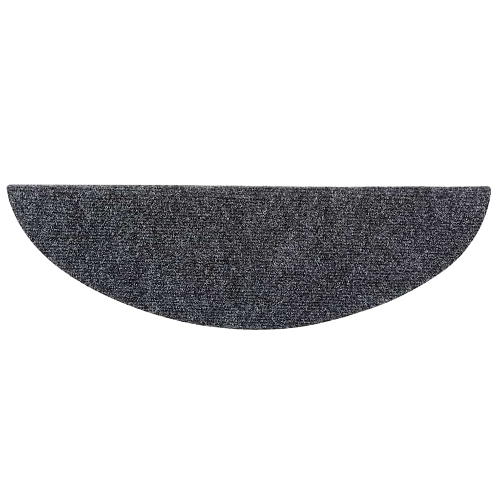 vidaXL Maty na schody samoprzylepne 5 szt. 56x17x3 cm Ciemnoszary półokrągły