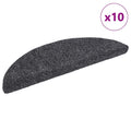 vidaXL Maty na schody samoprzylepne 10 szt. 56x17x3 cm Ciemnoszary półokrągły