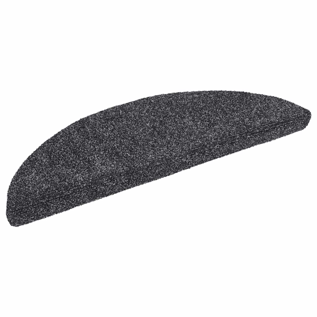 vidaXL Maty na schody samoprzylepne 10 szt. 56x17x3 cm Ciemnoszary półokrągły
