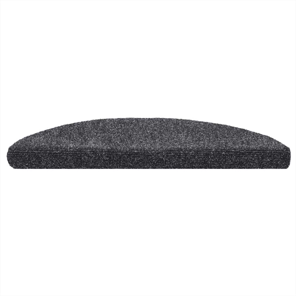 vidaXL Maty na schody samoprzylepne 10 szt. 56x17x3 cm Ciemnoszary półokrągły