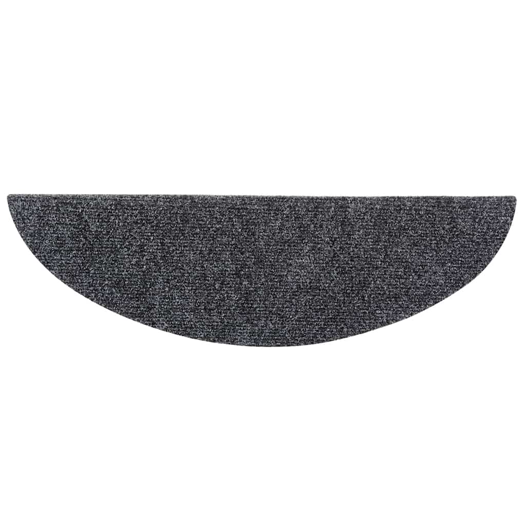 vidaXL Maty na schody samoprzylepne 10 szt. 56x17x3 cm Ciemnoszary półokrągły