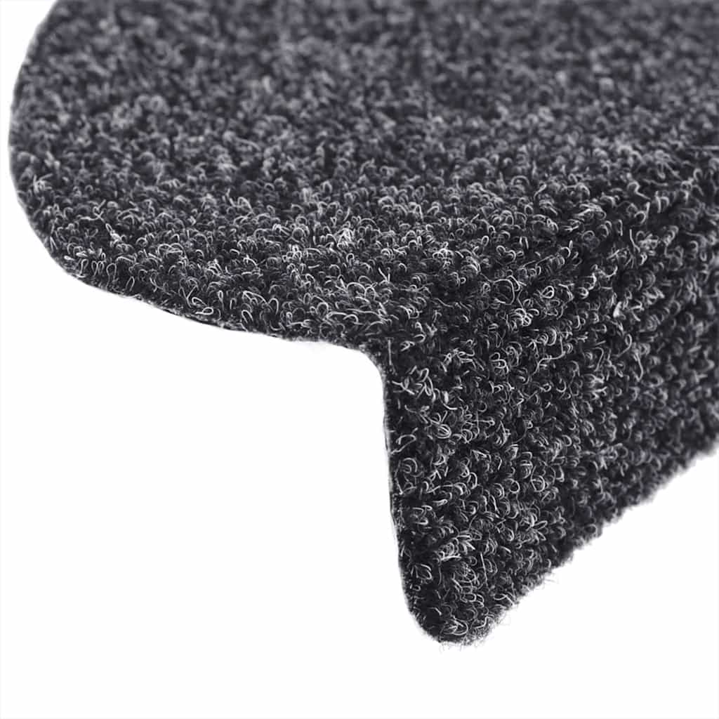 vidaXL Maty na schody samoprzylepne 10 szt. 56x17x3 cm Ciemnoszary półokrągły
