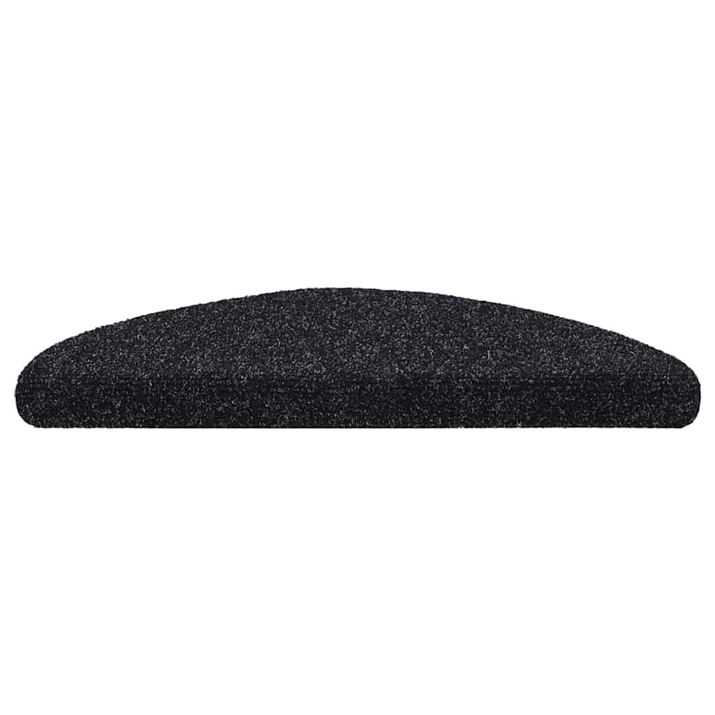vidaXL Maty na schody samoprzylepne 5 szt. 56x17x3 cm czarne półokrągłe