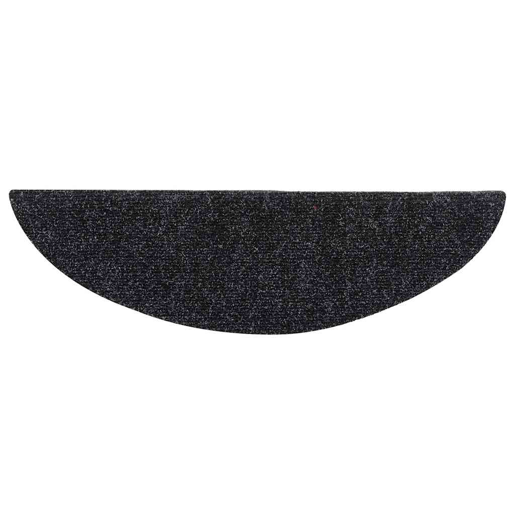 vidaXL Maty na schody samoprzylepne 5 szt. 56x17x3 cm czarne półokrągłe