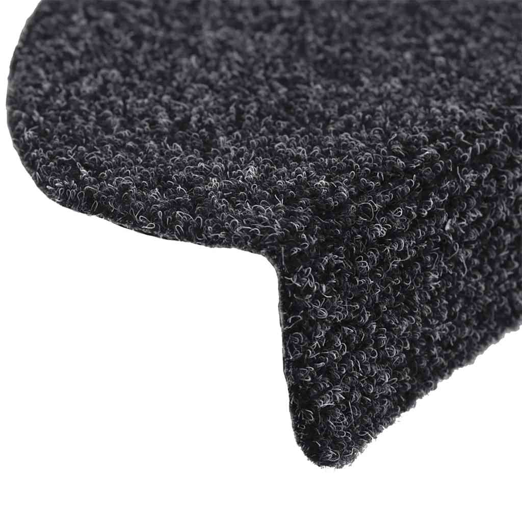 vidaXL Maty na schody samoprzylepne 5 szt. 56x17x3 cm czarne półokrągłe
