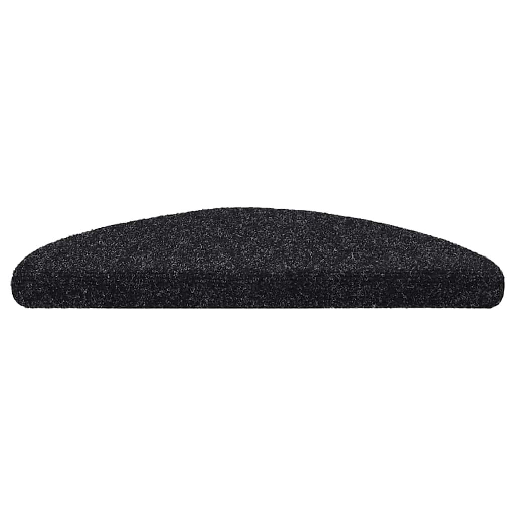 vidaXL Maty na schody samoprzylepne 10 szt. 56x17x3 cm czarne półokrągłe