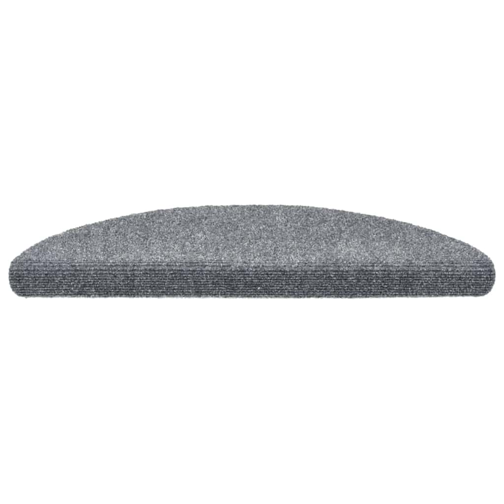 vidaXL Maty na schody samoprzylepne 5 szt. 56x17x3 cm Jasnoszary półokrągły
