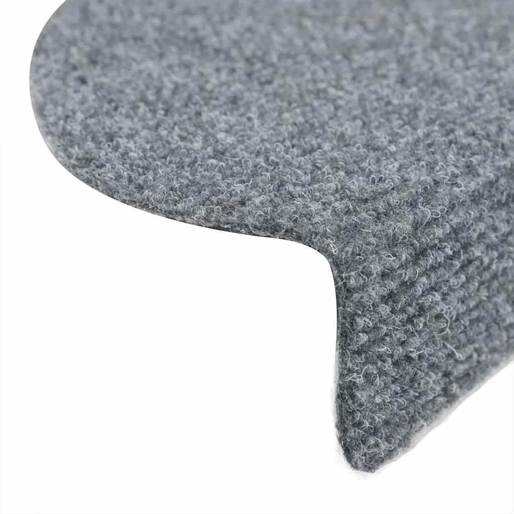 vidaXL Maty na schody samoprzylepne 5 szt. 56x17x3 cm Jasnoszary półokrągły