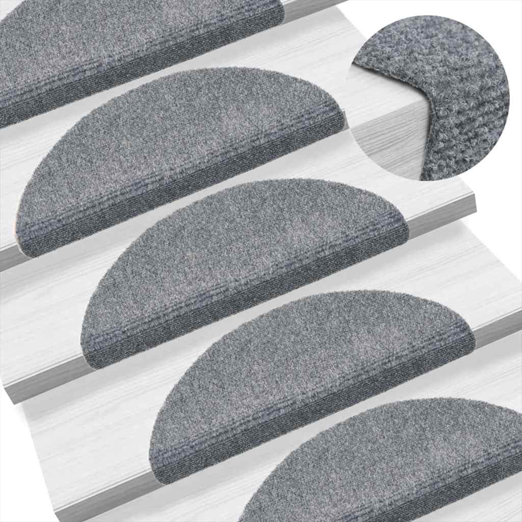 vidaXL Samoprzylepne nakładki na schody, 10 szt, jasnoszare, 56x17x3cm