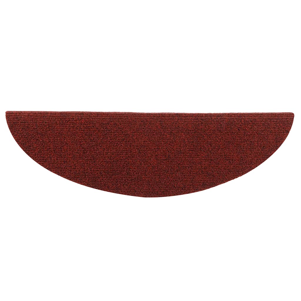 vidaXL Maty na schody samoprzylepne 10 szt. 56x17x3 cm Bordowo-czerwone półokrągłe
