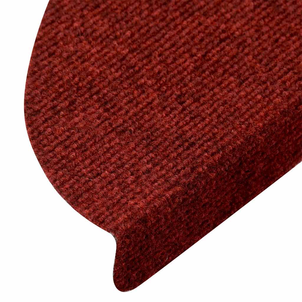 vidaXL Maty na schody samoprzylepne 10 szt. 56x17x3 cm Bordowo-czerwone półokrągłe