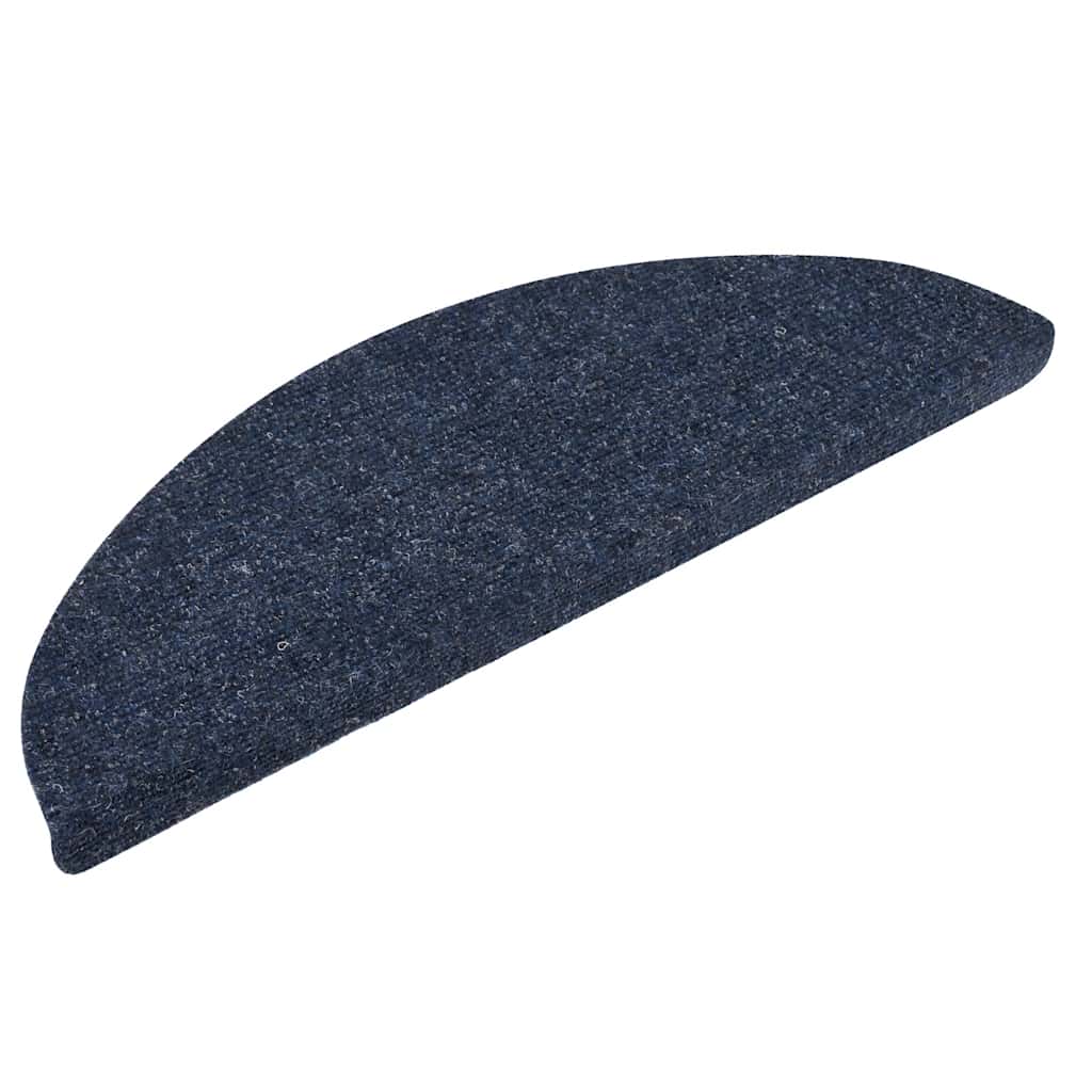 vidaXL Maty na schody samoprzylepne 10 szt. 56x17x3 cm niebieskie półokrągłe